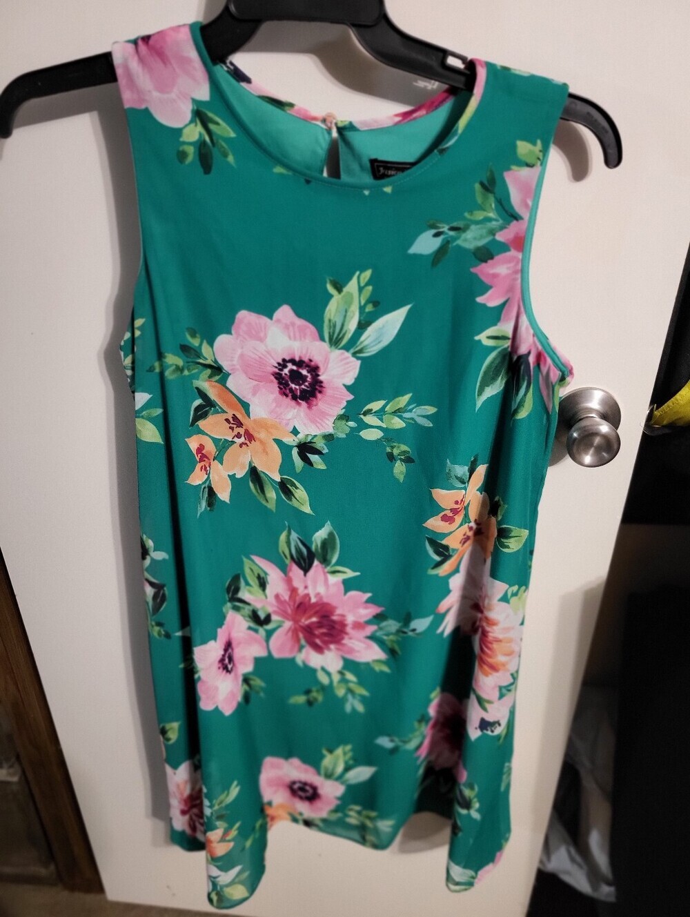 Jessica Howard Green Floral Midi Dress SZ 12